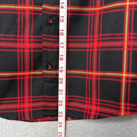 Dixxon X Meshuggah Immutable Flannel Shirt DFC Youth SZ M Black Red Orange NWOT - Picture 7 of 9